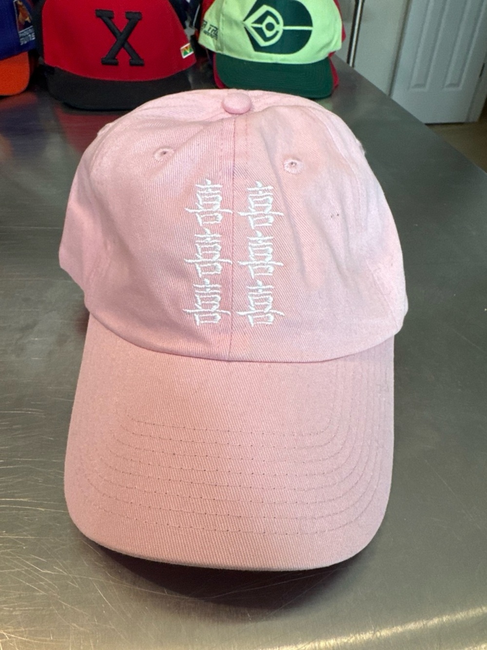 Pink Embroidered Baseball Cap